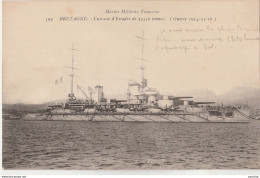 P23-  BRETAGNE - CUIRASSE D ESCADRE DE 25000 TONNES (GUERRE 1914 - 15 - 16) EDITEUR MARIUS , TOULON - 2 SCANS) - Warships