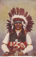 P6- INDIAN - INDIEN - ECLAIREUR CROW - CHIEF WHITE SWAN - ILLUSTREUR OILETTE  -2 SCANS) - Indiani Dell'America Del Nord