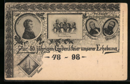 AK Idstedt, Zur Fünfzigjährigen Gedenkfeier Unserer Erhebung, 1848-1898, Denkmal, Portrait Von Bellmann, Revolution   - Other & Unclassified