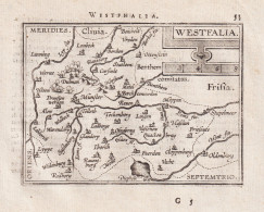 Westphalia / Westfalia - Westfalen Münster Hamm Meppen Lingen / Carte Map Karte / Epitome Du Theatre Du Monde - Stampe & Incisioni