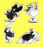 Lot De 4 Pintades (Cuisinière, Danseuse, Alsacienne, à La Plage)_Dma11 - Magnets