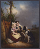 (Kinder Füttern Hund / Children Feeding A Dog) - Prints & Engravings