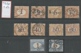 Italy Kingdom 1870 Postage Due Number In Carmine Or Brown In Oval Ocher Or Blue  #3/11+13 Used - Taxe