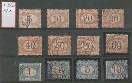 Italy Kingdom  Segnatasse 1890/1926 Postage Due Number In Carmine In Orange Oval + Brown Number C.60  #20/30+33  Used - Impuestos