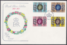 GB Great Britain 1977 Private FDC Queen Elizabeth II, Royal, Royalty, Silver Jubilee, First Day Cover - Storia Postale