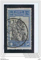 REGNO:  1928  EMANUELE  FILIBERTO -   £. 1,25  AZZURRO  E  NERO  US. -  SASS. 235 - Usados