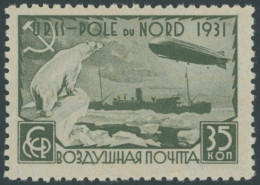 SOWJETUNION 403Cy **, 1931, 35 K. Polarfahrt, Gezähnt K 12:121/2, Gelblichweißes Papier, Postfrisch, Pracht, Mi. 150.- - Altri & Non Classificati