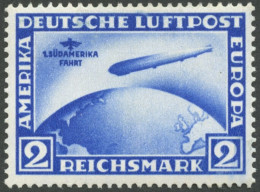 Dt. Reich 438X *, 1930, 2 RM Südamerikafahrt, Wz. Stehend, Falzreste, Pracht, Mi. 400.- - Unused Stamps