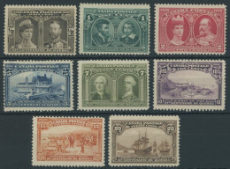 KANADA 84-91 *, 1908, Gründung Der Stadt Quebec, 5 C. Dünne Stellen, Falzreste, Satz Feinst/Pracht, Mi. 610.- - Unused Stamps