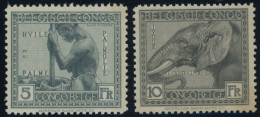 BELGISCH-KONGO 76/7 **, 1924, 5 Und 10 Fr. Kongo, Gummi Teils Etwas Gebräunt Sonst Pracht - Altri & Non Classificati