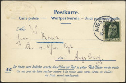 BALLON-FAHRTEN 1897-1916 27.5.1911, Augsburger Verein Für Luftschiffahrt, Abwurf Vom Ballon TILLIE, Postaufgabe In Augsb - Montgolfières