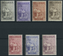 BELGIEN 366-72 *, 1933, TBC, Falzrest, Prachtsatz - Unused Stamps