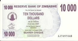 ZIMBABWE 10000 DOLLARS 2006 UNC P 46 B - Simbabwe