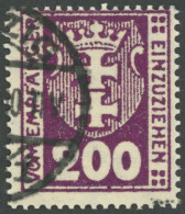 PORTOMARKEN P 16Y O, 1923, 100 Pf. Dkl`purpur, Wz. 3, Zeitgerechte Entwertung DANZIG *, Pracht, Fotoattest Soecknick, Mi - Impuestos