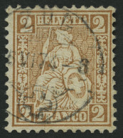 SCHWEIZ BUNDESPOST 29b O, 1867, 2 C. Rotbraun, Pracht, Mi. 240.- - Andere & Zonder Classificatie