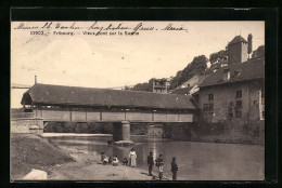 AK Freiburg, Alte Brücke An Der Sarine  - Autres & Non Classés