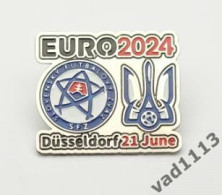 Metal Pin Badge Football Germany EURO 2024 Slovakia - Ukraine - Fussball