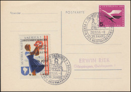 205 Lufthansa Mit Vignette Flugpost-Ausstellung SSt WÜRZBUNG Verein 20.11.55 - Philatelic Exhibitions