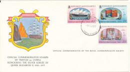 Tristan Da Cunha FDC 7-2-1977 Honouring The Silver Jubilee Of Queen Elizabeth Ll 1952 - 1977 With Cachet - Familles Royales