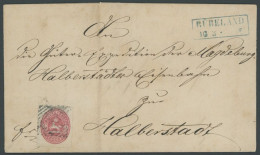 BRAUNSCHWEIG 18 BRIEF, 1867, 1 Gr. Rosa Mit Nummernstempel 35 Und Blauem R2 RÜBELAND Auf Brief Nach Halberstadt, Feinst, - Brunswick