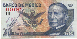 MEXICO  P106d 20 PESOS 23.4.1999   Signature 9  VF - Mexico