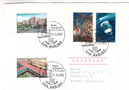 Saint Marin - Lettre De 1986 - Oblit Poste Républica Di S. Marino - Exp Vers Kirchheim - Cachet De Mindelheim - Espace - - Lettres & Documents