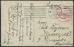 MSP VON 1914 - 1918 (Torpedoboot: S 33), 2.11.1914, Roter Briefstempel, Feldpost-Ansichtskarte (Hochseetorpedoboot Bei S - Maritiem