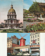 PARIS - Lot De 3 CP : Le Moulin Rouge - Dôme Des Invalides - Les Halles De Baltard Marché Aux Fleurs - Autres & Non Classés