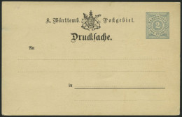 WÜRTTEMBERG DRP 6 BRIEF, 1893, 2 Pf., Rechteckiger Rahmen, Drucksachen-Postkarte, Mit Wappen, Ungebraucht, Feinst (rücks - Entiers Postaux