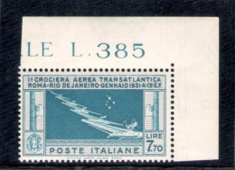 1930 Italia, Crociera Transatlantica Balbo, Lire 7,70 N. 25 - MNH** - Sonstige & Ohne Zuordnung