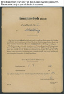 BUNDESREPUBLIK 129 BRIEF, 1954, Annahmebuch (Land), Zustellbezirk I In Schalding, 32 Seiten Komplett, Die Gebühr Wurde M - Storia Postale