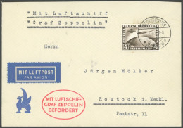 ZEPPELINPOST 68Ba BRIEF, 1930, Deutschlandfahrt, München - Kopenhagen - Berlin, Auflieferung Friedrichshafen, Frankiert  - Luft- Und Zeppelinpost