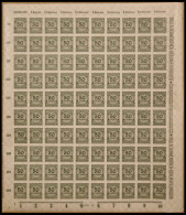 Dt. Reich 321B **, 1923, 50 Mio. M. Schwärzlicholivgrün, Durchstochen, Im Bogen (100), Postfrisch, Pracht - Sonstige & Ohne Zuordnung