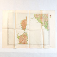 Cartina Geografia Corsica - Nord Della Sardegna - Isola D'Elba - Costa Toscana - Anno 1921 Roma 1921 - Cartes Géographiques