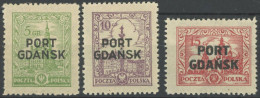 PORT GDANSK 12-14 *, 1926, Baudenkmäler, Mehrere Falzreste, üblich Gezähnter Prachtsatz, Mi. 110.- - Port Gdansk