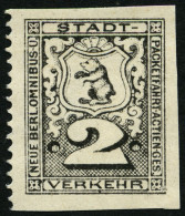BERLIN B 34PU (*), PACKETFAHRT GESELLSCHAFT: 1888, 2 Pf. Probedruck In Schwarz, Dreiseitig Ungezähnt, Pracht - Postes Privées & Locales