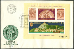 UNGARN Bl. 115B BRIEF, 1975, Block Denkmalschutzjahr, Ungezähnt, Auf FDC, Pracht, Mi. 120.- - Autres & Non Classés