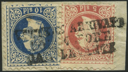 POST IN DER LEVANTE 3II,4I BrfStk, 1878, 5 So. Rot, Feiner Druck Und 10 So. Blau, Grober Druck, Vollständiger L3 LETTERE - Eastern Austria