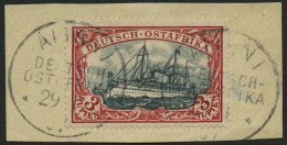 DEUTSCH-OSTAFRIKA 21b BrfStk, 1901, 3 R. Dkl`rot/grünschwarz, Ohne Wz., Stempel AMANI, Prachtbriefstück - Deutsch-Ostafrika