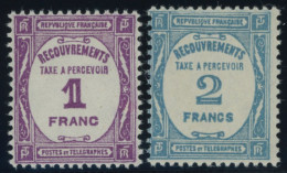 PORTOMARKEN P 60/1 **, 1927, 1 Fr. Violett Und 2 Fr. Hellblau, Postfrisch, 2 Prachtwerte, Mi. 140.- - Sonstige & Ohne Zuordnung