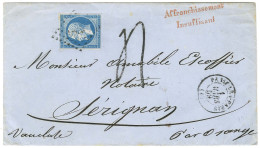 PC 2386 / N° 14 Càd T 15 PASSY-LES-PARIS (60) Sur Lettre Insuffisamment Affranchie Pour Sérignan, Au Recto Griffe Rouge  - 1853-1860 Napoleon III