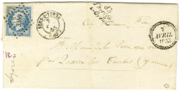 PC 3359 / N° 14 Càd T 15 SENS-S-YONNE (83) Cursive 83 / Thorigny / S-Oreuse Dateur B 1855 Sur Lettre Pour Quarré Les Tom - 1853-1860 Napoléon III.