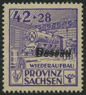 DESSAU IIIADD **, 1946, 42 Pf. Wiederaufbau, Gezähnt, Mit Doppeltem Aufdruck, Pracht, Gepr. Zierer - Privatpost