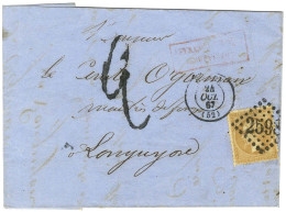 GC 2598 / N° 21 Càd T 15 NANCY (52) Sur Lettre Territoriale Insuffisamment Affranchie Pour Longuyon. Au Recto, Griffe Ro - 1862 Napoleon III