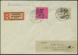 GROSSRÄSCHEN 27bI BRIEF, 1945, 40 Pf. Schwarz Auf Rosalila, Type I, Mit Mi.Nr. 13AI Auf Einschreibbrief, Pracht, Gepr. Z - Privatpost