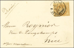 Càd PARIS / R. DE PALESTRO (très Rare Oblitération Par Càd) 6 OCT. 70 / N° 28 Sur Carte Pour Nice Sans Càd D'arrivée. LE - Oorlog 1870