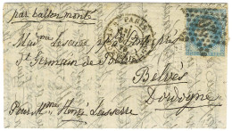 Etoile 20 / N° 29 Càd PARIS / R. ST DOMque ST GN N° 58 8 OCT. 70 Sur Lettre Pour Belves. Au Verso, Càd D'arrivée 17 OCT. - Krieg 1870