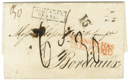 Lettre Avec Texte Daté De Mexico Le 5 Juillet 1832 Pour Bordeaux. Au Recto, Marque Postale D'entrée Encadrée BORDEAUX /  - Schiffspost