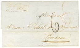 Lettre Avec Texte Daté De Carmen Le 6 Janvier 1853 Pour Bordeaux. Au Recto, Càd D'entrée Rouge OUTREMER / PAUILLAC Et Ta - Schiffspost