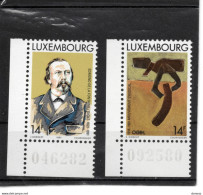 LUXEMBOURG 1991 Dick Poète, Mouvement Syndical Coin De Feuille Yvert 1225-1226, Michel 1275-1276 NEUF** MNH - Nuovi
